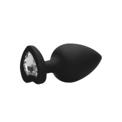 Ouch! Plug Bijou Anal silicone Heart Noir 8 x 4 cm